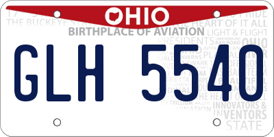 OH license plate GLH5540
