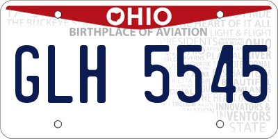 OH license plate GLH5545