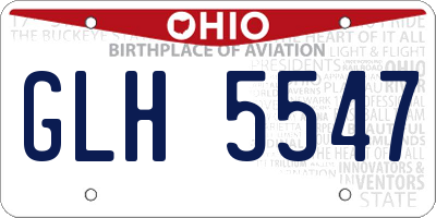 OH license plate GLH5547