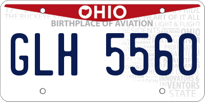 OH license plate GLH5560