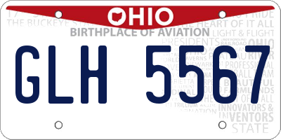 OH license plate GLH5567