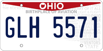 OH license plate GLH5571
