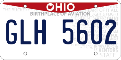 OH license plate GLH5602