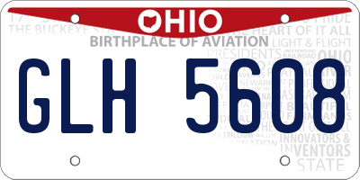 OH license plate GLH5608