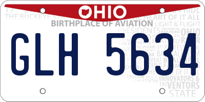 OH license plate GLH5634