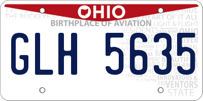 OH license plate GLH5635