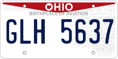 OH license plate GLH5637