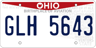 OH license plate GLH5643