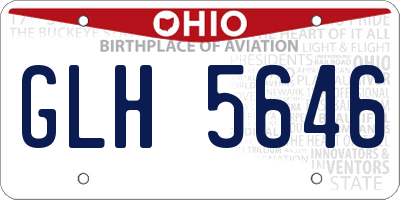 OH license plate GLH5646