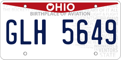 OH license plate GLH5649