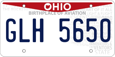 OH license plate GLH5650