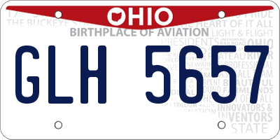 OH license plate GLH5657