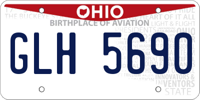 OH license plate GLH5690
