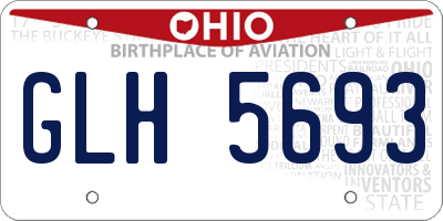 OH license plate GLH5693