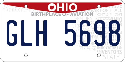 OH license plate GLH5698