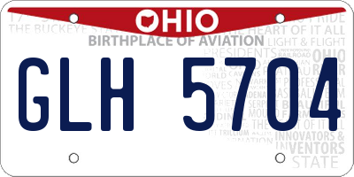OH license plate GLH5704