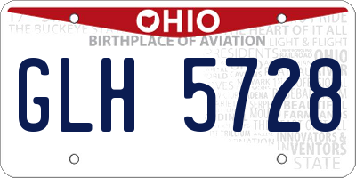 OH license plate GLH5728