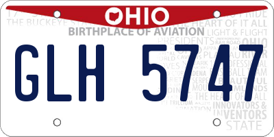 OH license plate GLH5747