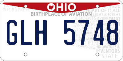 OH license plate GLH5748