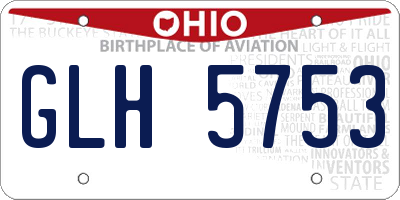 OH license plate GLH5753