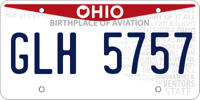 OH license plate GLH5757