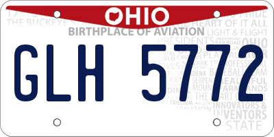OH license plate GLH5772