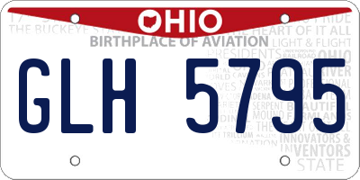 OH license plate GLH5795
