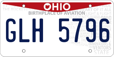 OH license plate GLH5796