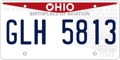 OH license plate GLH5813