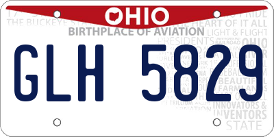 OH license plate GLH5829