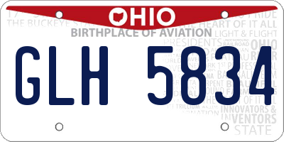 OH license plate GLH5834