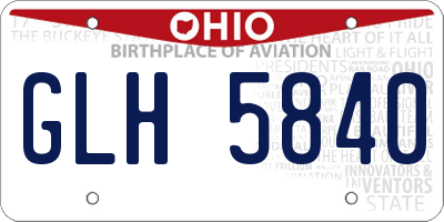OH license plate GLH5840