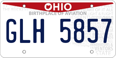 OH license plate GLH5857