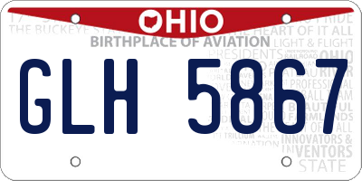 OH license plate GLH5867