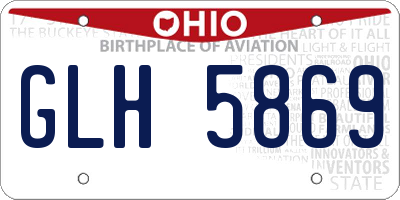 OH license plate GLH5869