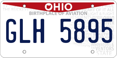 OH license plate GLH5895