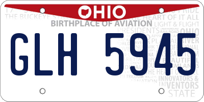 OH license plate GLH5945