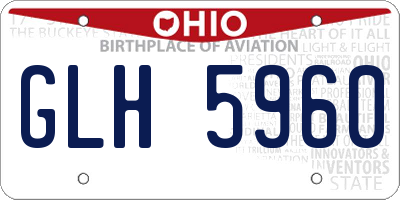 OH license plate GLH5960
