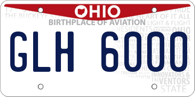 OH license plate GLH6000