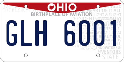 OH license plate GLH6001