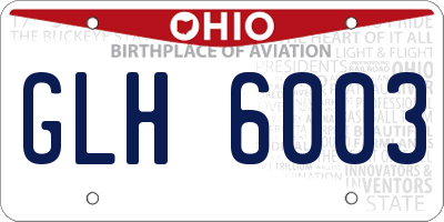 OH license plate GLH6003