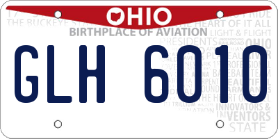OH license plate GLH6010