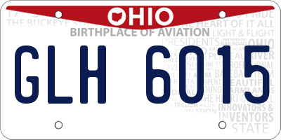 OH license plate GLH6015