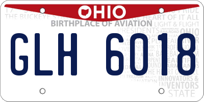 OH license plate GLH6018