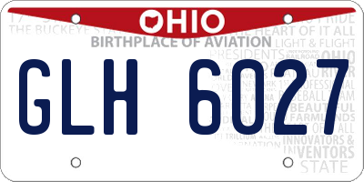 OH license plate GLH6027