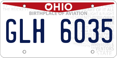 OH license plate GLH6035