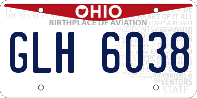 OH license plate GLH6038