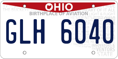 OH license plate GLH6040