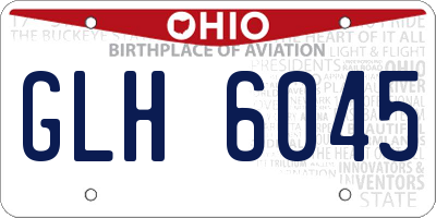 OH license plate GLH6045