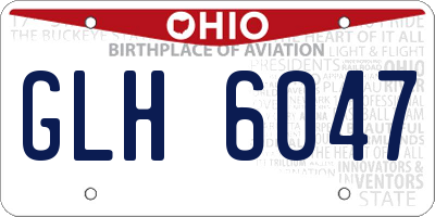 OH license plate GLH6047